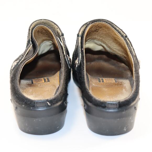 Ariat Black Hair-On Leather Clogs Slip-On Mules Women’s Size 9 - Picture 4 of 6